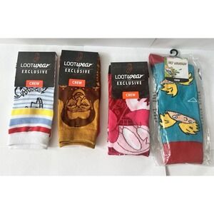 Lootwear Exclusive Socks  Lot - Napoleon Dynamite, Ghostbusters II, Hey Arnold